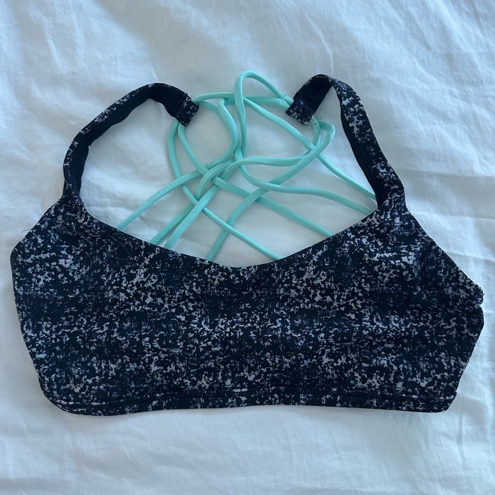 Lululemon Athletica Black and Teal Sports Bra